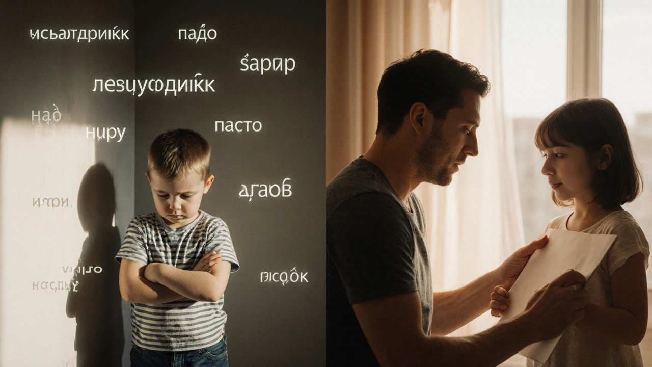 Два противоположных детских опыта: один — в одиночестве с негативными словами, другой — с поддержкой и вниманием.