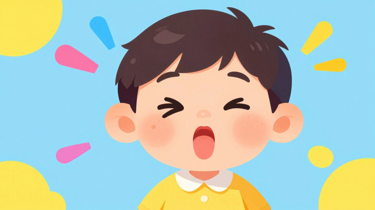 Ребенок играет и тренирует мимику для улучшения дикции